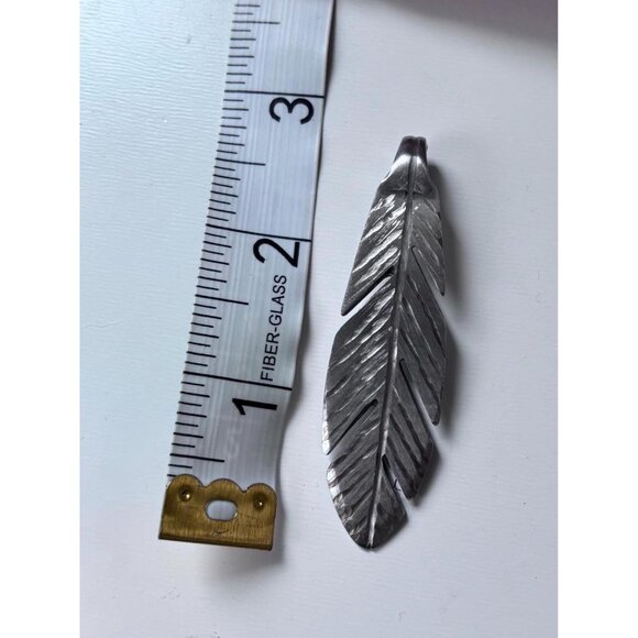 Upcycled Silverware Feather Pendant Necklace: Handmade Bohemian Flatware Jewelry - Picture 6 of 6